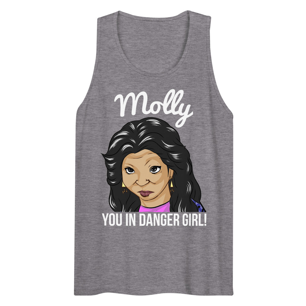 Debut garment mockup | Molly You in Danger Girl (Tank Top) | Athletic Heather