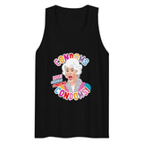 Debut garment mockup | Condoms! (Tank Top) | Black