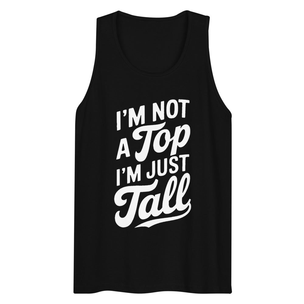 Debut garment mockup | I'm Not a Top (Tank Top) | Black