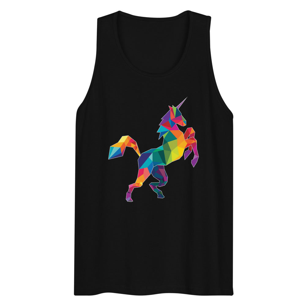 Debut garment mockup | Polygon Unicorn (Tank Top) | Black