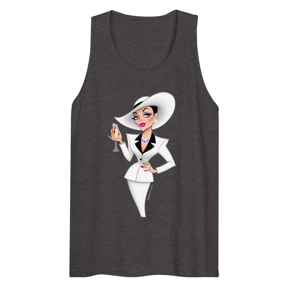Champagne & Shoulder Pads (Tank Top) - Charcoal Heather