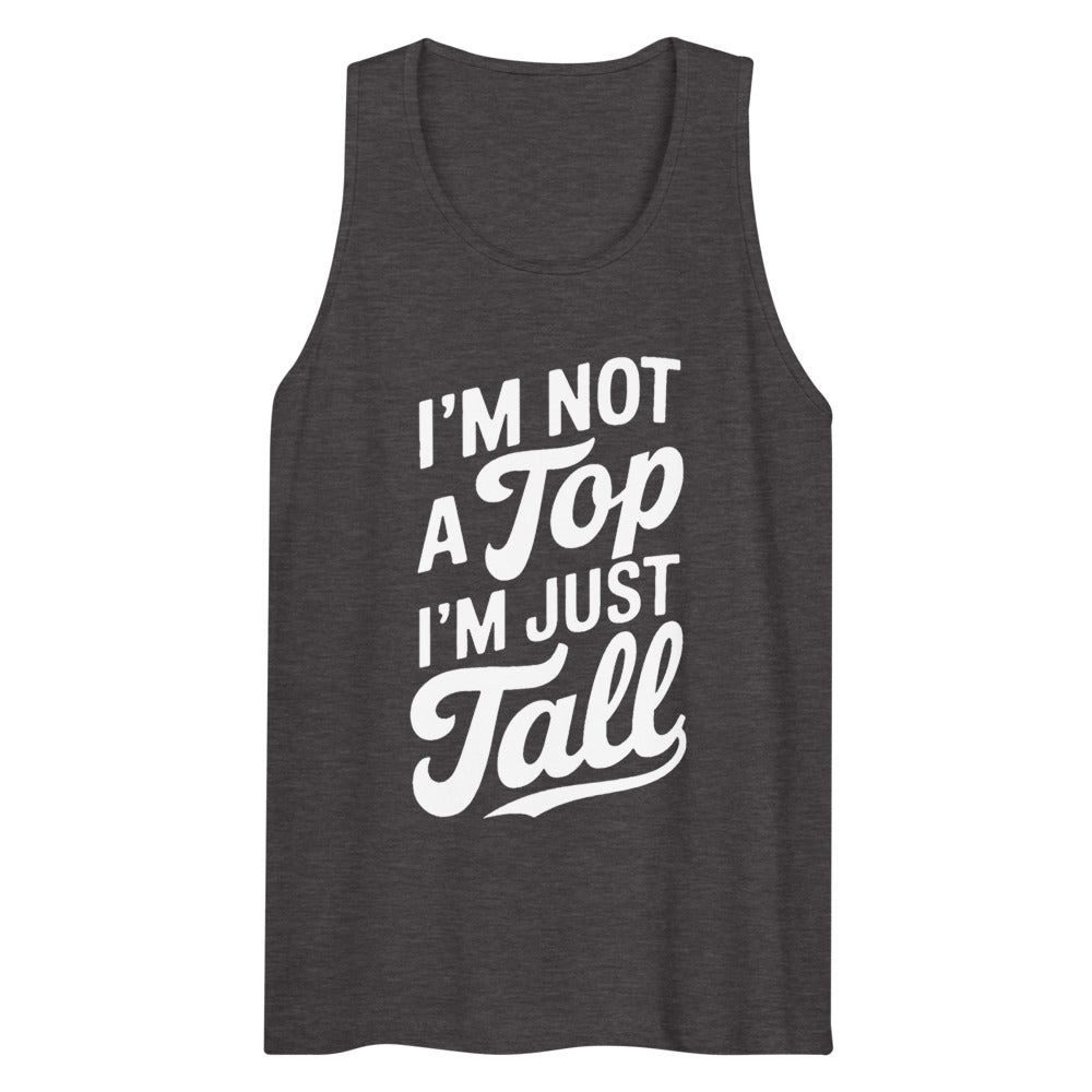 Debut garment mockup | I'm Not a Top (Tank Top) | Charcoal Heather
