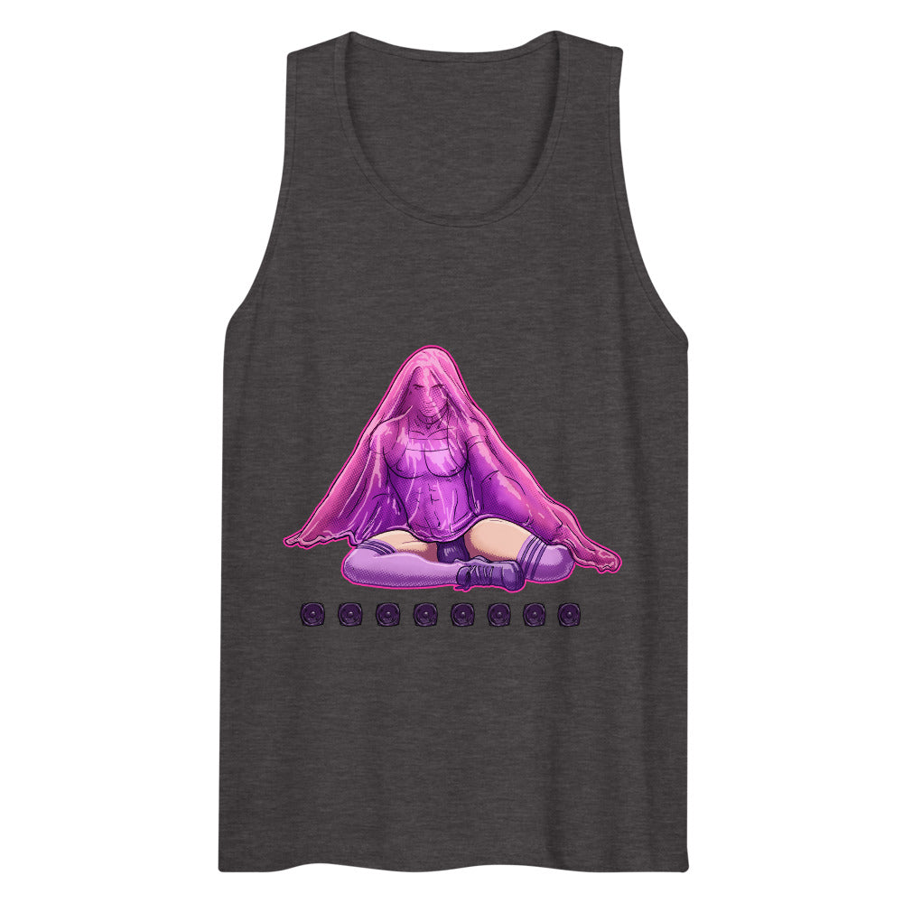 Debut garment mockup | Bless Me Daddy (Tank Top) | Charcoal Heather