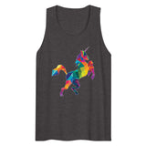 Debut garment mockup | Polygon Unicorn (Tank Top) | Charcoal Heather