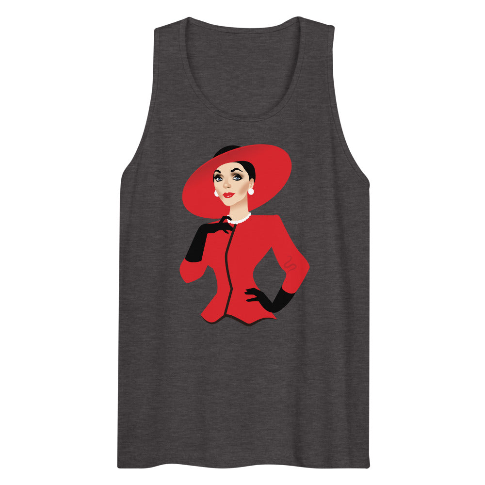 Debut garment mockup | The Ex-Wife (Tank Top) | Charcoal Heather
