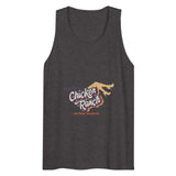 Debut garment mockup | Chicken Ranch (Tank Top) | Charcoal Heather