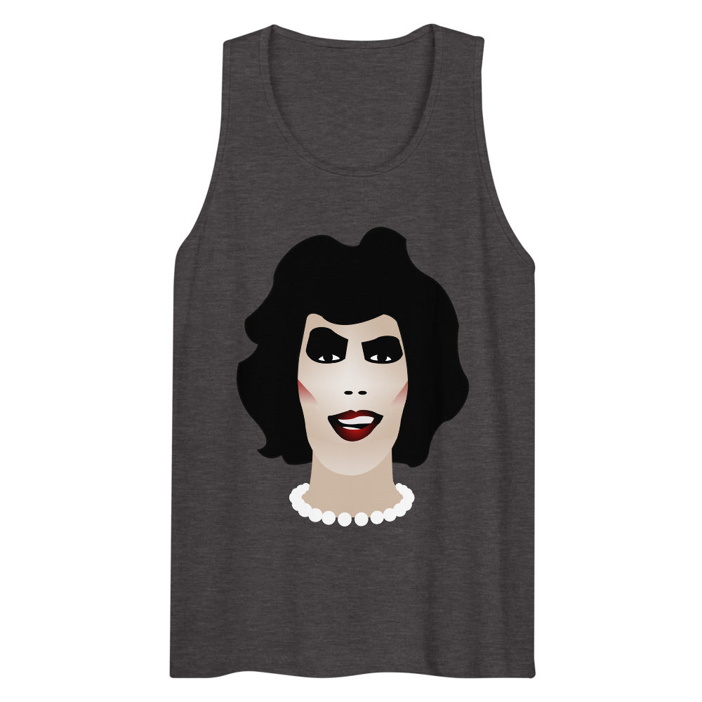 Debut garment mockup | Frank N Furter (Tank Top) | Charcoal Heather