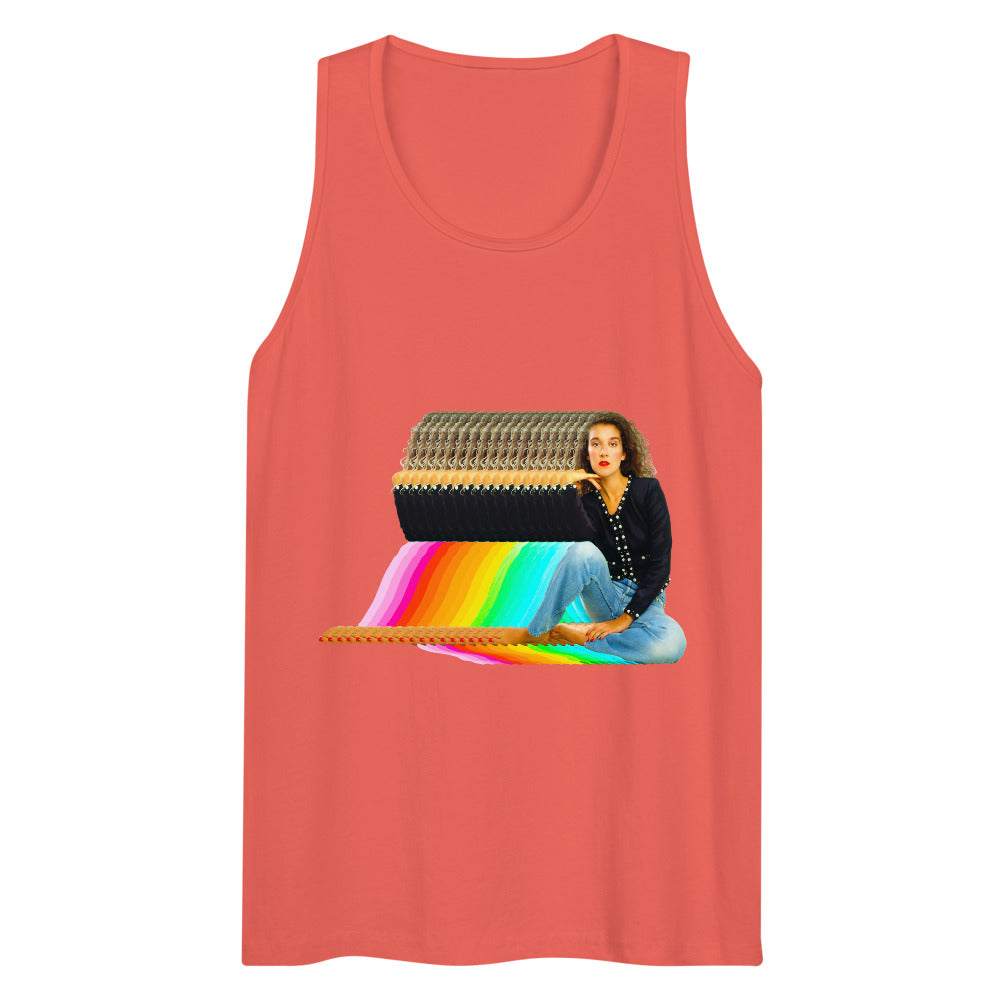 Debut garment mockup | Dion Stop Believin' (Tank Top) | Coral