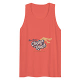 Debut garment mockup | Chicken Ranch (Tank Top) | Coral