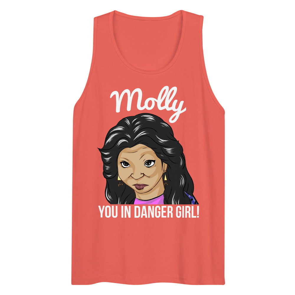 Debut garment mockup | Molly You in Danger Girl (Tank Top) | Coral