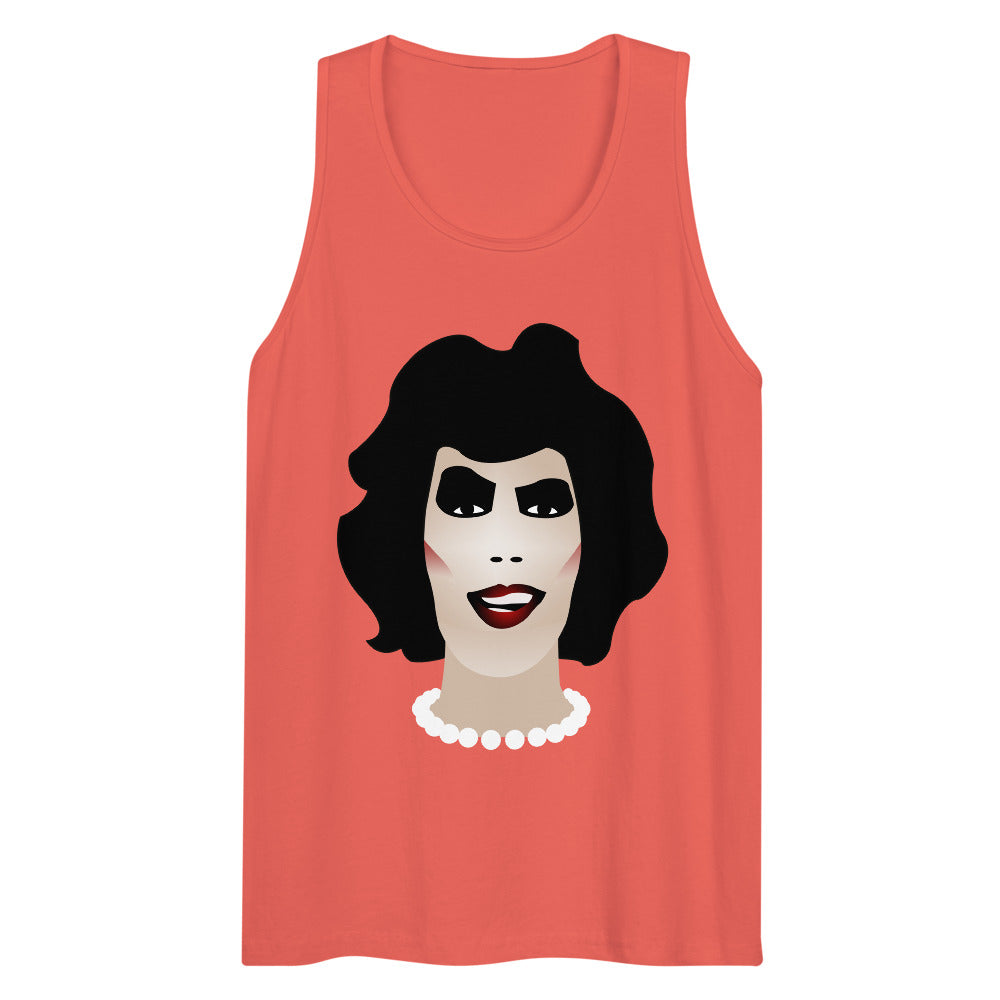 Debut garment mockup | Frank N Furter (Tank Top) | Coral