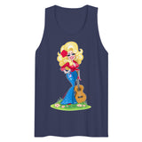 Debut garment mockup | Smoky Mountain Glam (Tank Top) | Harbor Blue