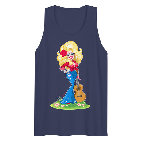 Debut garment mockup | Smoky Mountain Glam (Tank Top) | Harbor Blue