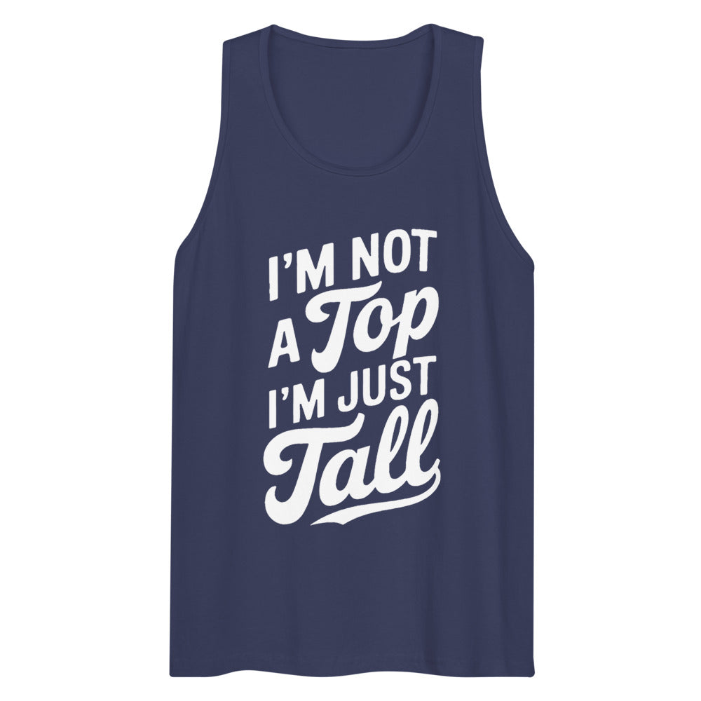 Debut garment mockup | I'm Not a Top (Tank Top) | Harbor Blue