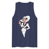 Debut garment mockup | Champagne & Shoulder Pads (Tank Top) | Harbor Blue