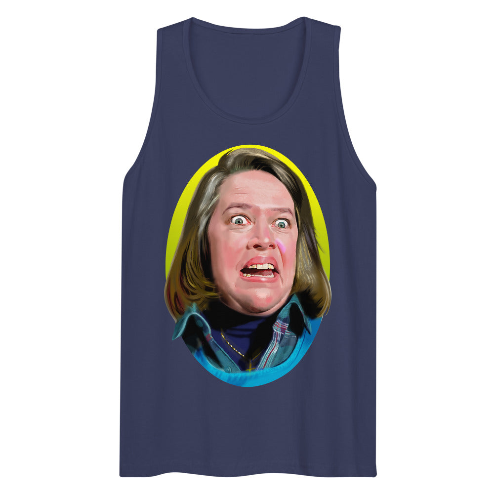 Debut garment mockup | Fan-tastic and Deranged (Tank Top) | Harbor Blue