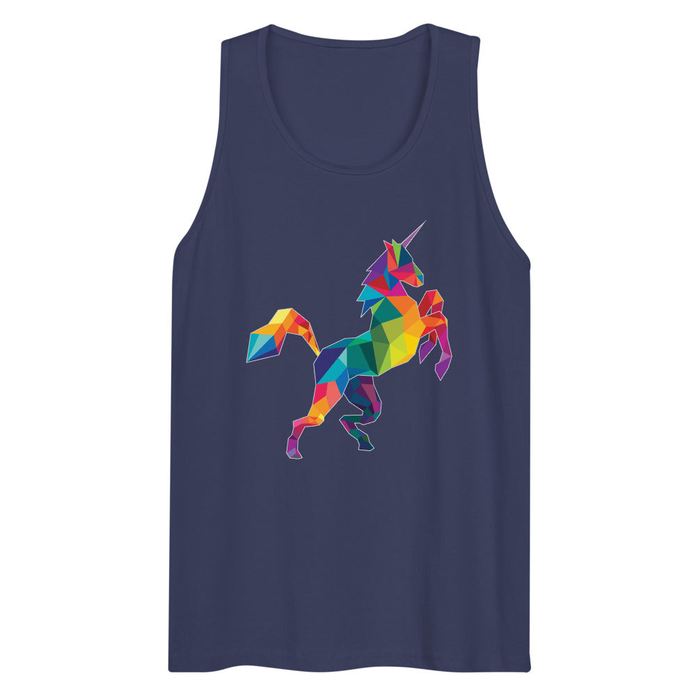 Debut garment mockup | Polygon Unicorn (Tank Top) | Harbor Blue