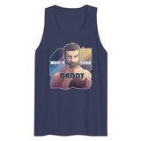Debut garment mockup | Who's Your Daddy? (Tank Top) | Harbor Blue