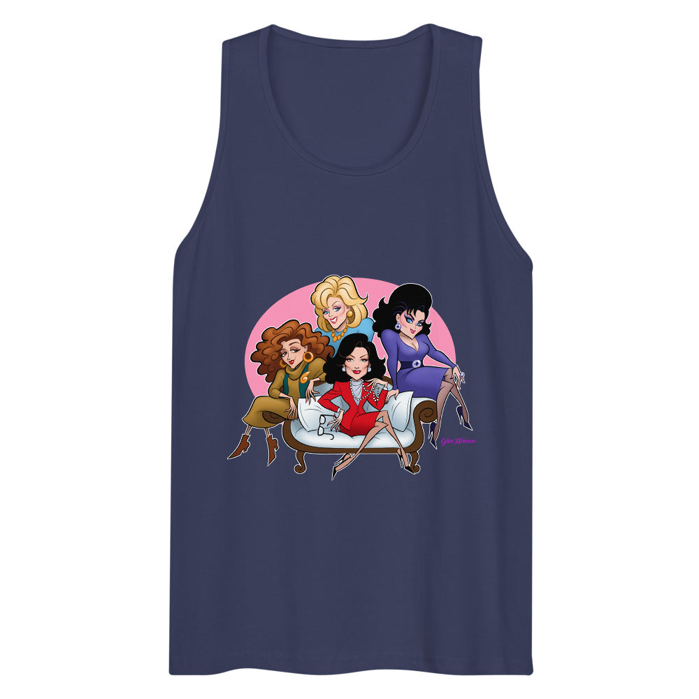 Debut garment mockup | Southern Belles (Tank Top) | Harbor Blue