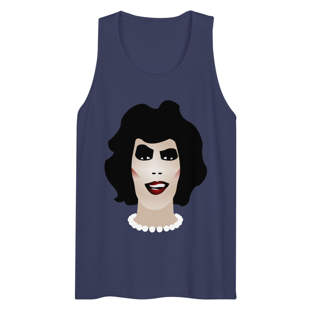 Debut garment mockup | Frank N Furter (Tank Top) | Harbor Blue