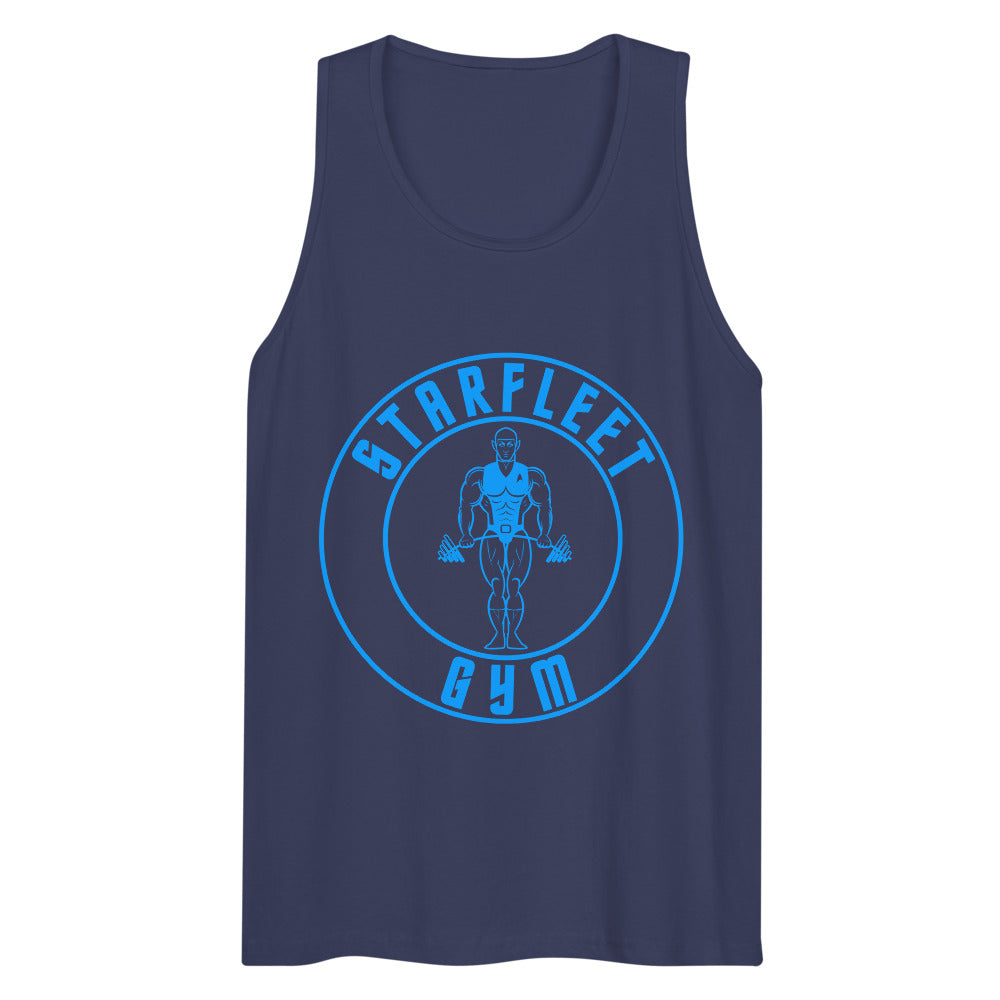 Debut garment mockup | Starfleet Gym (Tank Top) | Harbor Blue