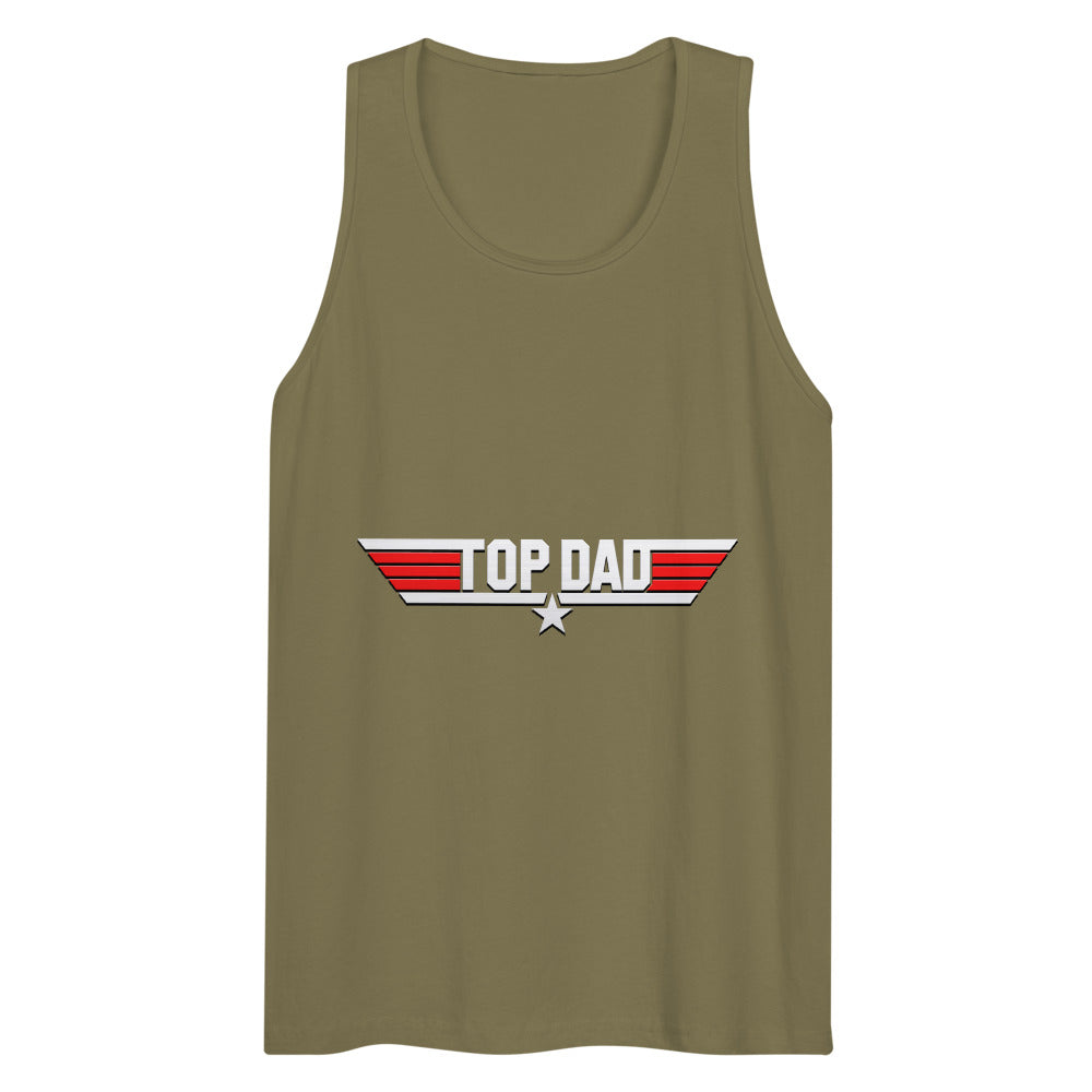 Top Dad/Daddy/Zad/Zaddy (Tank Top) - Military Green
