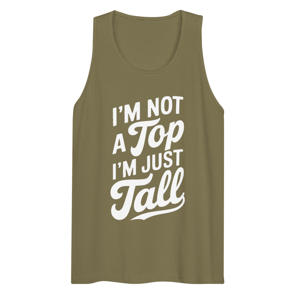 Debut garment mockup | I'm Not a Top (Tank Top) | Military Green