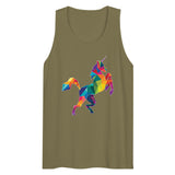 Debut garment mockup | Polygon Unicorn (Tank Top) | Military Green
