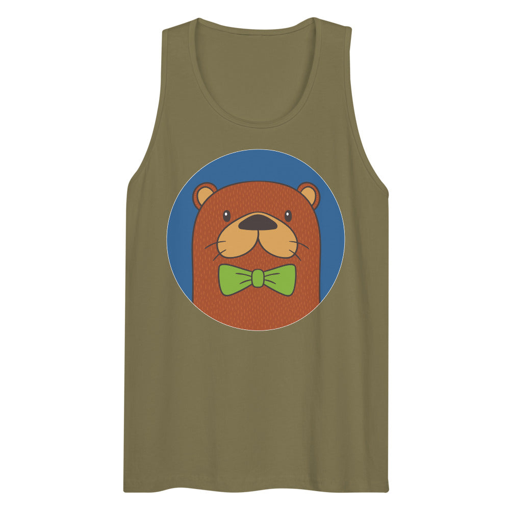 Debut garment mockup | Otter than Most (Tank Top) | Military Green