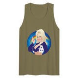 Debut garment mockup | Here Comes the Rainbow (Tank Top) | Military Green