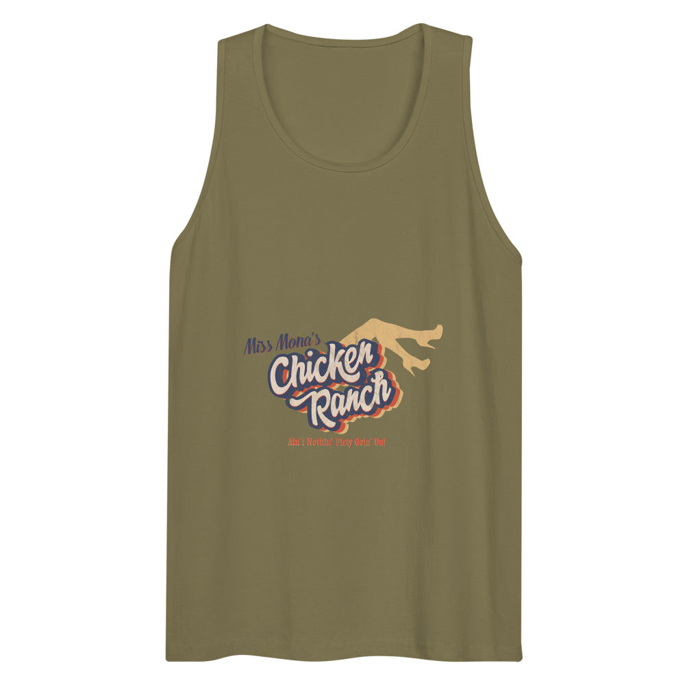 Debut garment mockup | Chicken Ranch (Tank Top) | Military Green