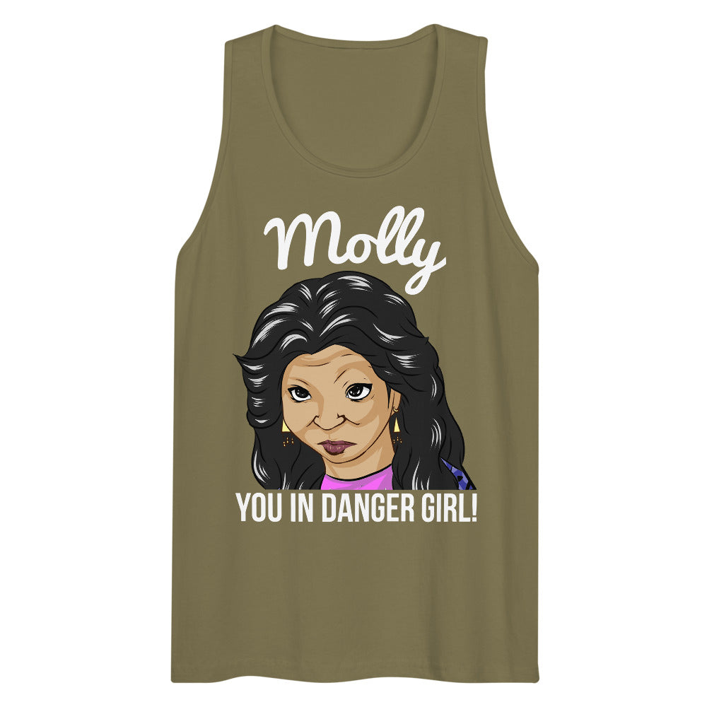 Debut garment mockup | Molly You in Danger Girl (Tank Top) | Military Green