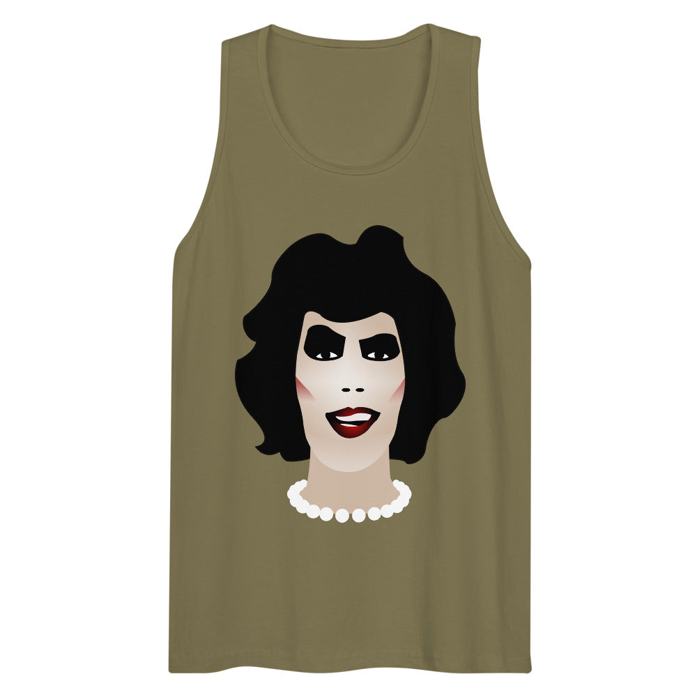 Debut garment mockup | Frank N Furter (Tank Top) | Military Green