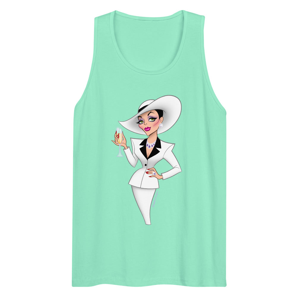Debut garment mockup | Champagne & Shoulder Pads (Tank Top) | Mint