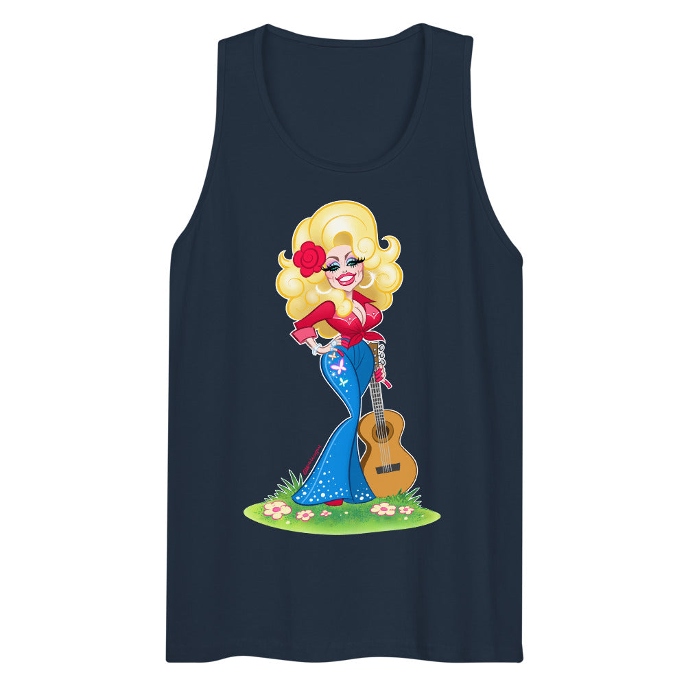 Debut garment mockup | Smoky Mountain Glam (Tank Top) | Navy