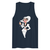 Debut garment mockup | Champagne & Shoulder Pads (Tank Top) | Navy