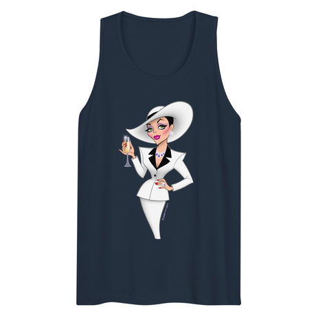 Debut garment mockup | Champagne & Shoulder Pads (Tank Top) | Navy