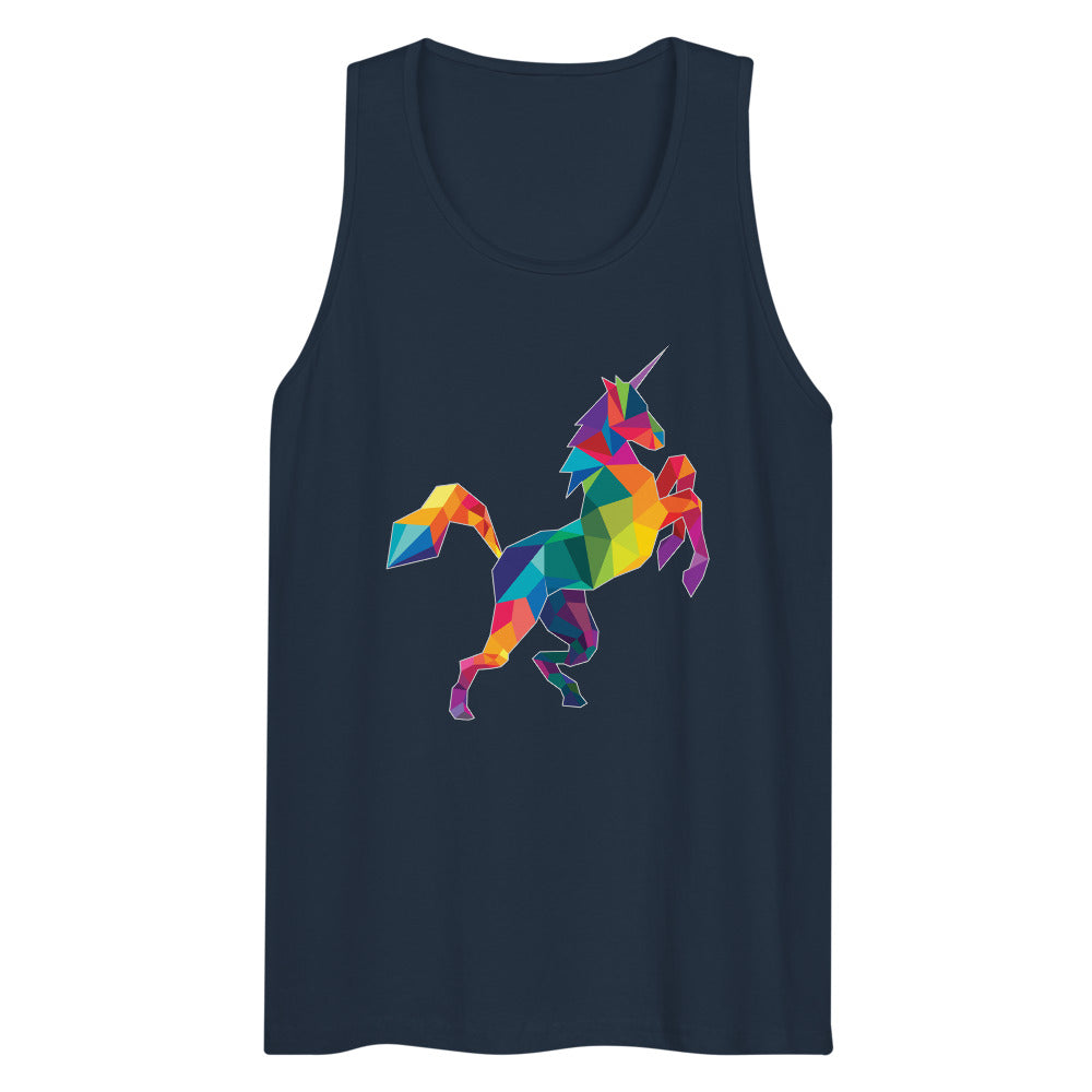 Debut garment mockup | Polygon Unicorn (Tank Top) | Navy
