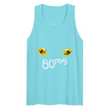 Debut garment mockup | Feline Position (Tank Top) | Pacific Blue