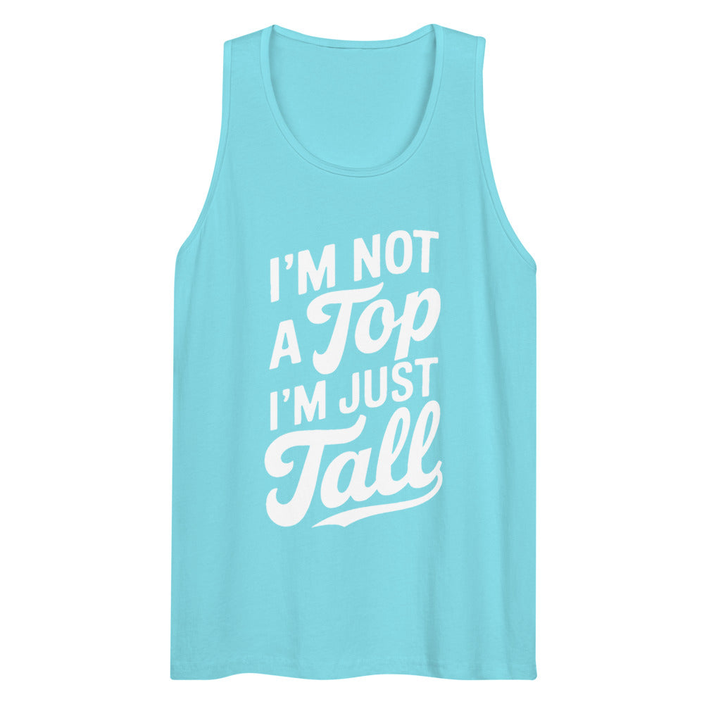 Debut garment mockup | I'm Not a Top (Tank Top) | Pacific Blue