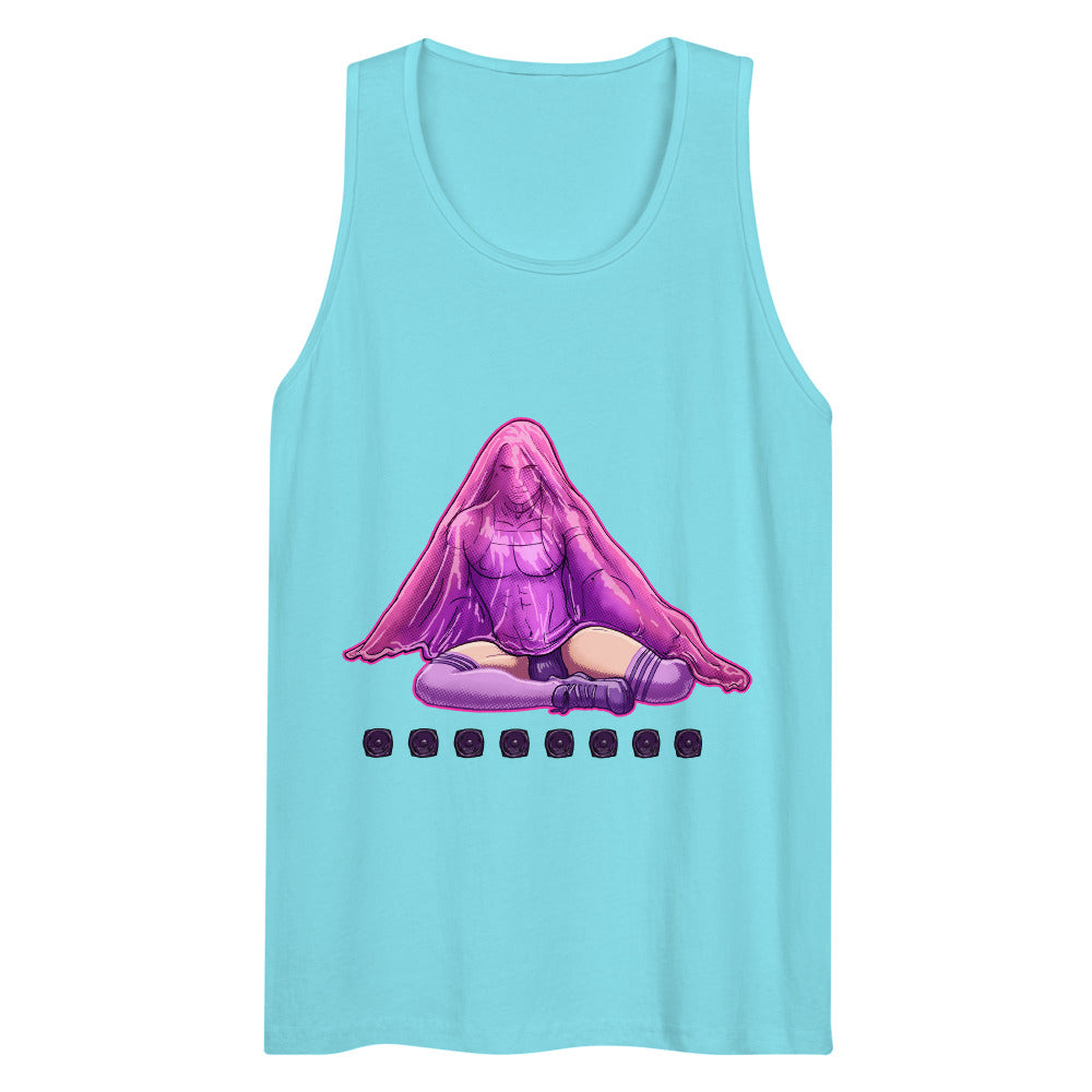 Debut garment mockup | Bless Me Daddy (Tank Top) | Pacific Blue
