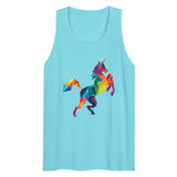 Debut garment mockup | Polygon Unicorn (Tank Top) | Pacific Blue