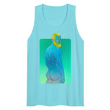 Debut garment mockup | Scandinavian Tan (Tank Top) | Pacific Blue