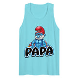 Debut garment mockup | Brawny Papa (Tank Top) | Pacific Blue