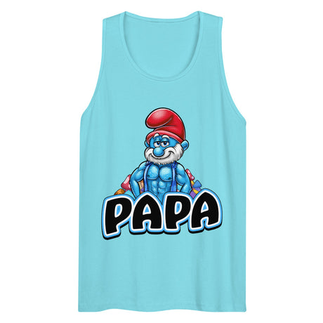 Debut garment mockup | Brawny Papa (Tank Top) | Pacific Blue
