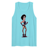 Debut garment mockup | Transylvanian (Tank Top) | Pacific Blue