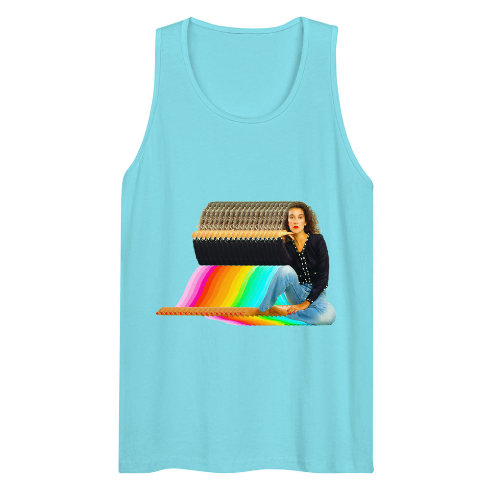 Debut garment mockup | Dion Stop Believin' (Tank Top) | Pacific Blue