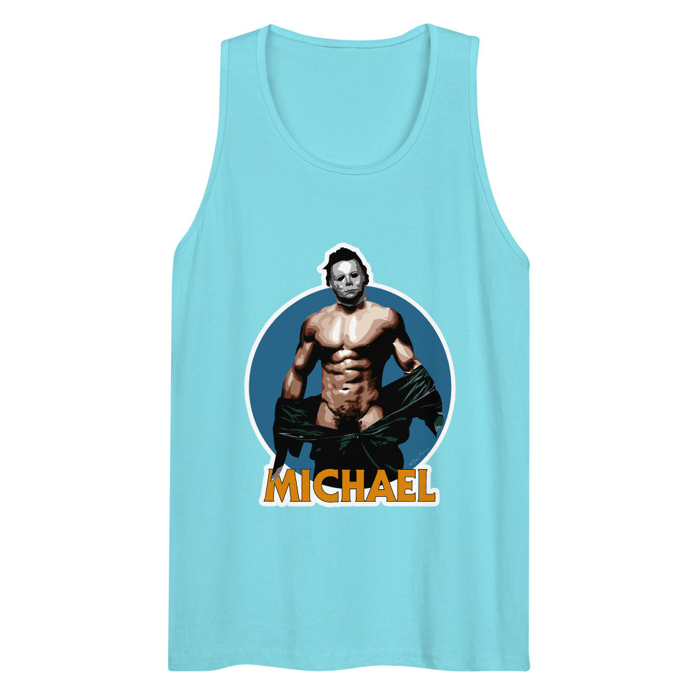 Debut garment mockup | Michael (Tank Top) | Pacific Blue