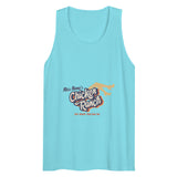 Debut garment mockup | Chicken Ranch (Tank Top) | Pacific Blue