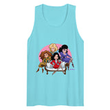 Debut garment mockup | Southern Belles (Tank Top) | Pacific Blue